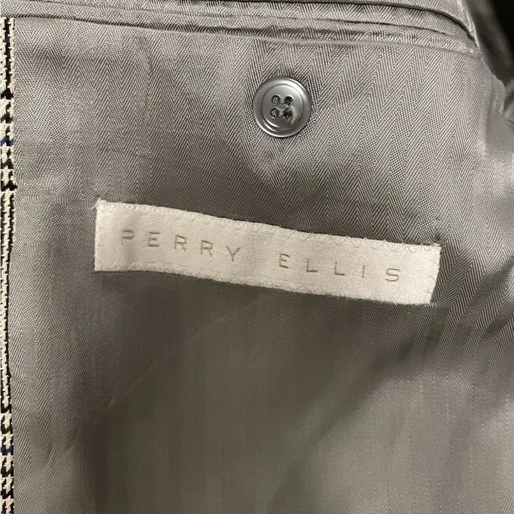 PERRY ELLIS vintage perry‎ ellis era Prince of Wales Check Jacket 46 made in usa